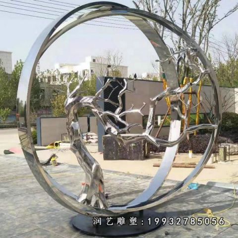 不锈钢城市圆环景观雕塑