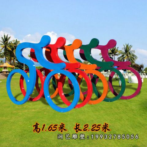 公园不锈钢骑车人物雕塑