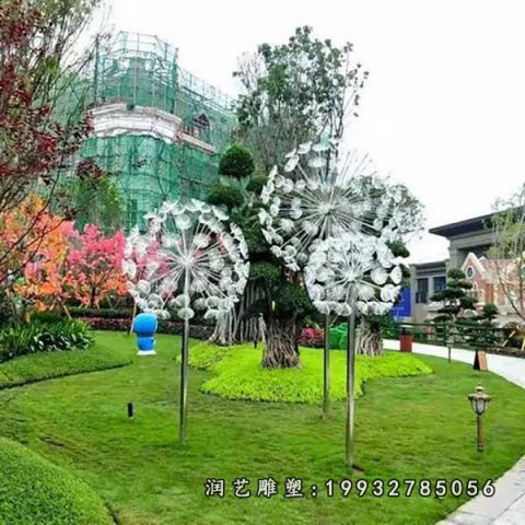 广场不锈钢蒲公英雕塑
