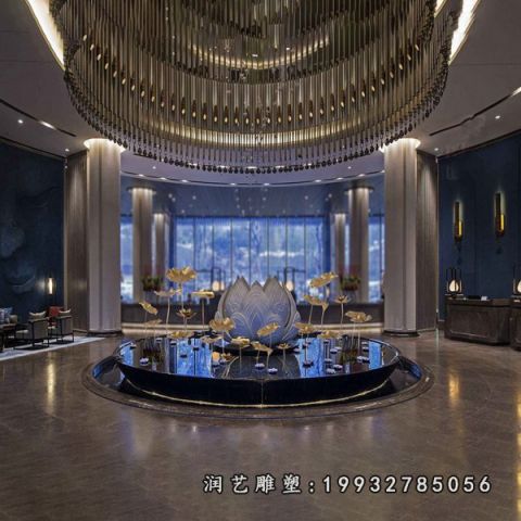 园林不锈钢荷叶景观雕塑