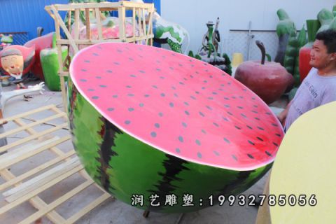 园林玻璃钢西瓜雕塑