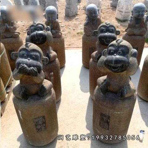 广场动物猴子石雕