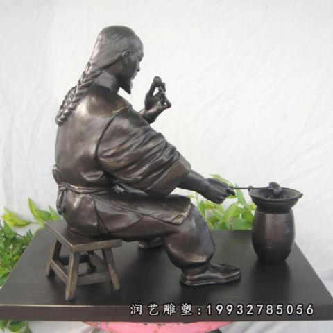园林中医人物铜雕