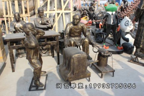 城市爆爆米花民俗铜雕
