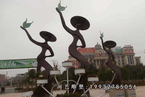 公园抽象人物铜雕