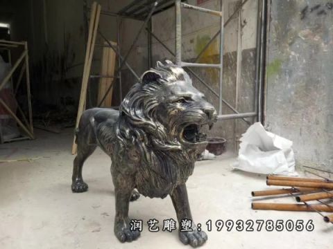 公园狮子动物铜雕