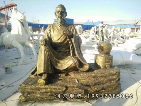 景区张仲景古代人物铜雕