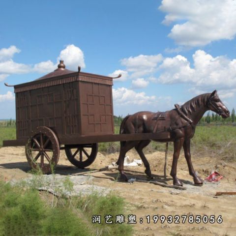 街道景观马车铜雕