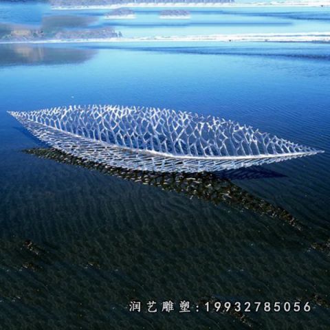 园林不锈钢树叶雕塑