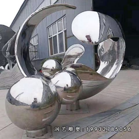 广场不锈钢花雕塑
