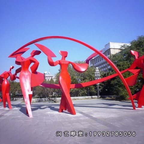 公园不锈钢跳舞雕塑