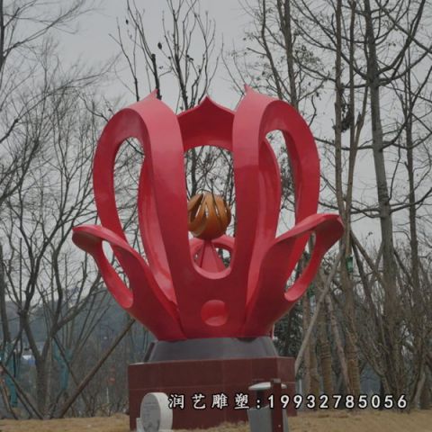 园林不锈钢紫荆花雕塑