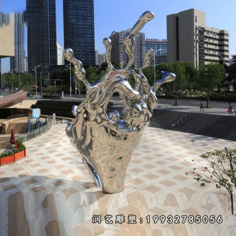 街道不锈钢水花雕塑