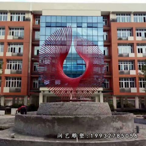 企业不锈钢线条景观雕塑