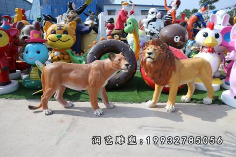 城市玻璃钢豹雕塑