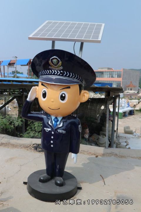 园林玻璃钢警察人物雕塑