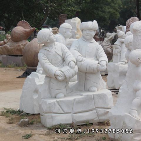 小区人物儿童石雕