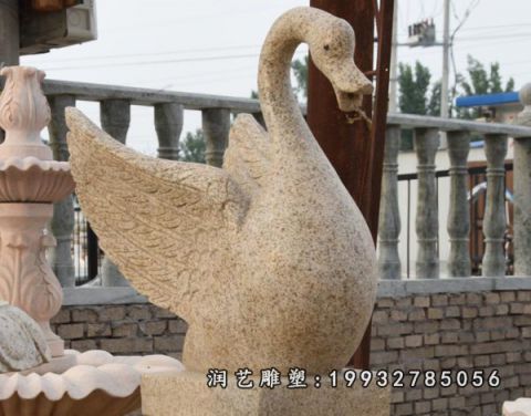 公园天鹅石雕