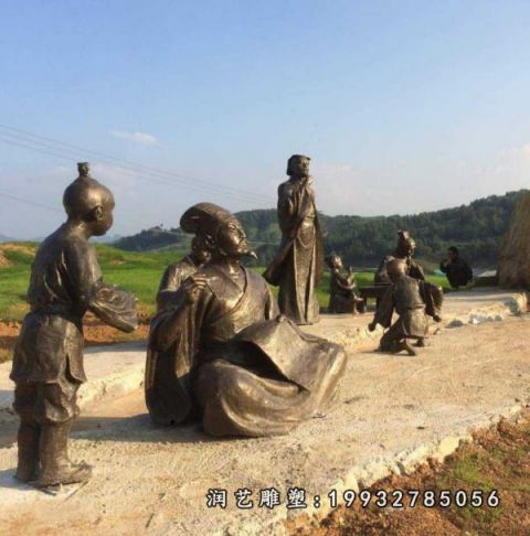 公园古代名人铜雕