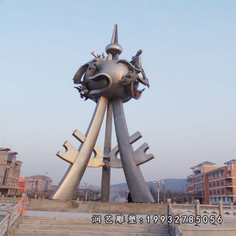 户外不锈钢鼎雕塑