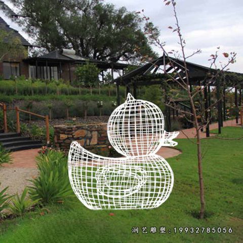 小区不锈钢鸭子雕塑