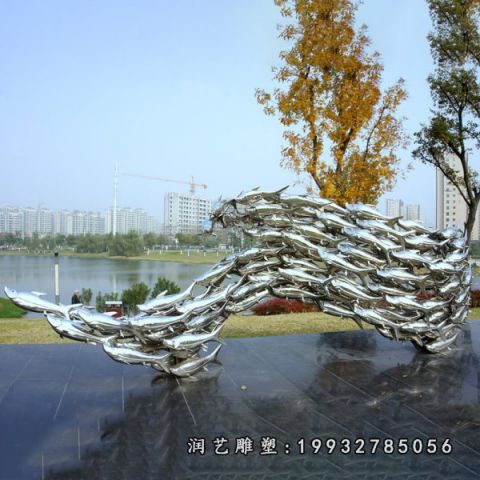 企业不锈钢鱼雕塑