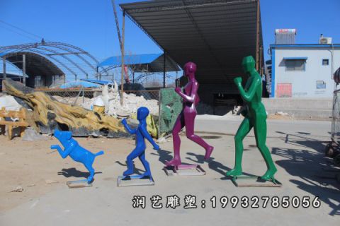 城市玻璃钢一家人雕塑