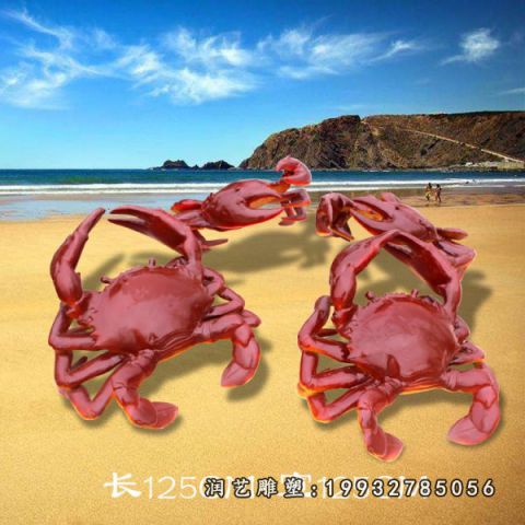 小区玻璃钢螃蟹动物雕塑