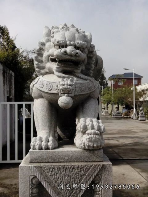 小区大理石狮子雕塑