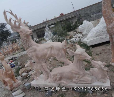 公园鹿动物石雕