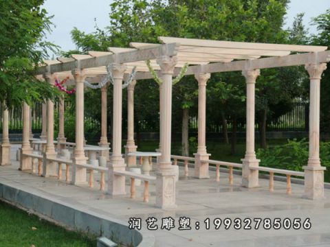 小区晚霞红长廊雕塑