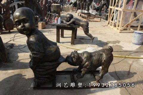 小区人物儿童铜雕