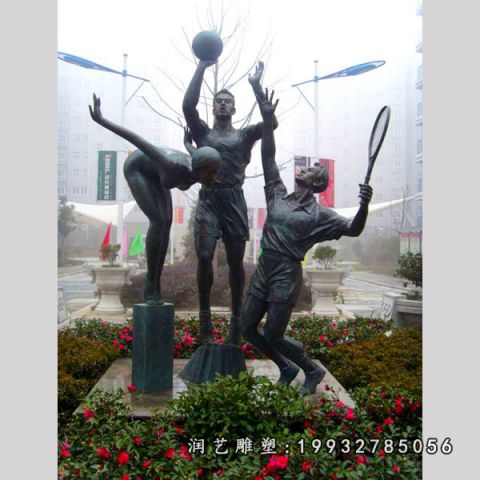 校园人物运动铜雕