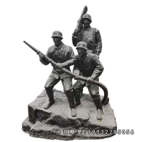 草坪消防员铜雕
