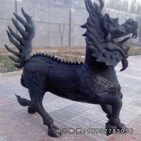 广场麒麟动物铜雕