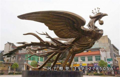 企业铜雕凤凰雕塑