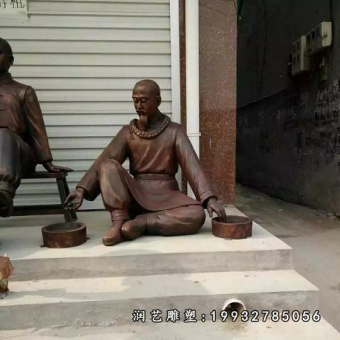 小区铜中医人物雕塑