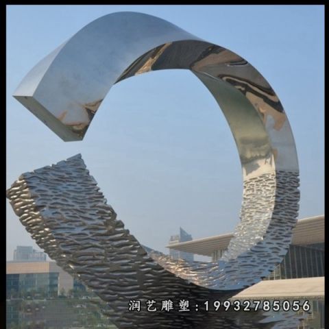 街道不锈钢圆环景观雕塑