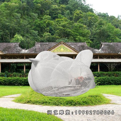城市不锈钢鸟动物雕塑