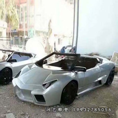 景区不锈钢车雕塑