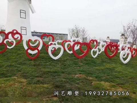 公园不锈钢心形景观雕塑