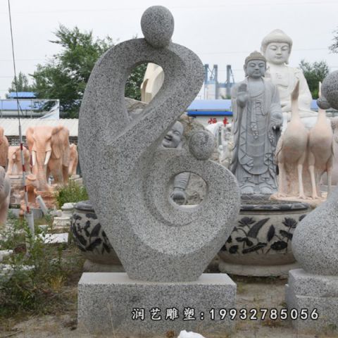 母子人物石雕