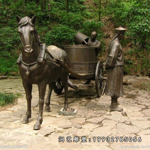 马车园林景观铜雕
