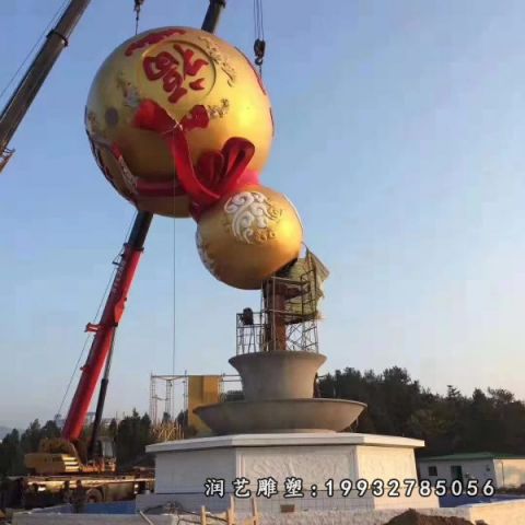 企业不锈钢葫芦雕塑