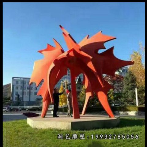 公园不锈钢枫叶景观雕塑