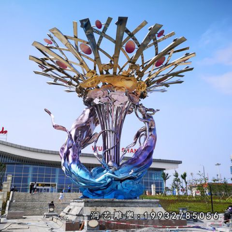 公园不锈钢树景观雕塑