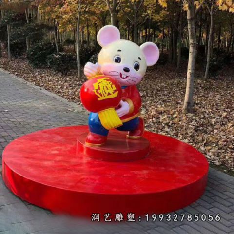 公园玻璃钢卡通老鼠雕塑