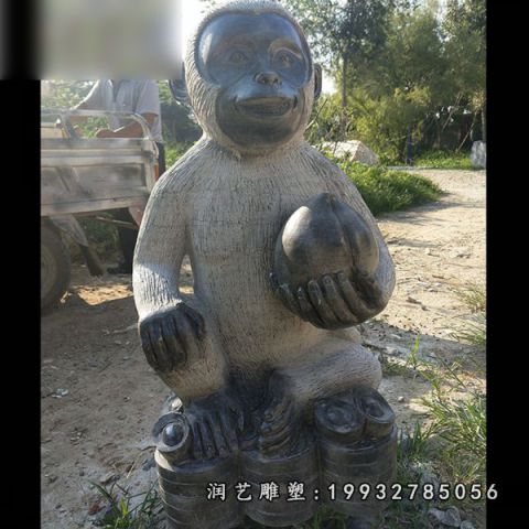 猴子景区动物石雕