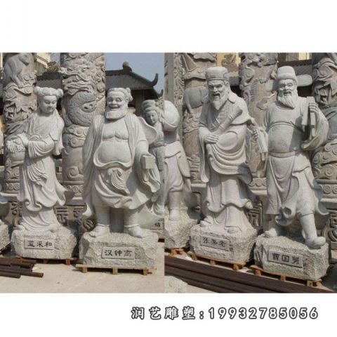 城市人物八仙过海石雕