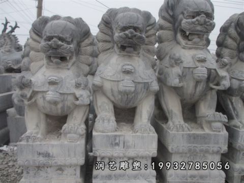 企业动物狮子石雕